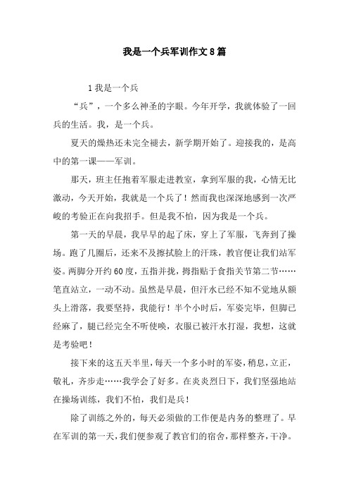 我是一个兵军训作文8篇