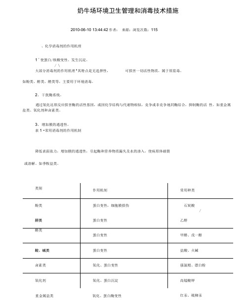 奶牛场环境卫管理和消毒技术措施