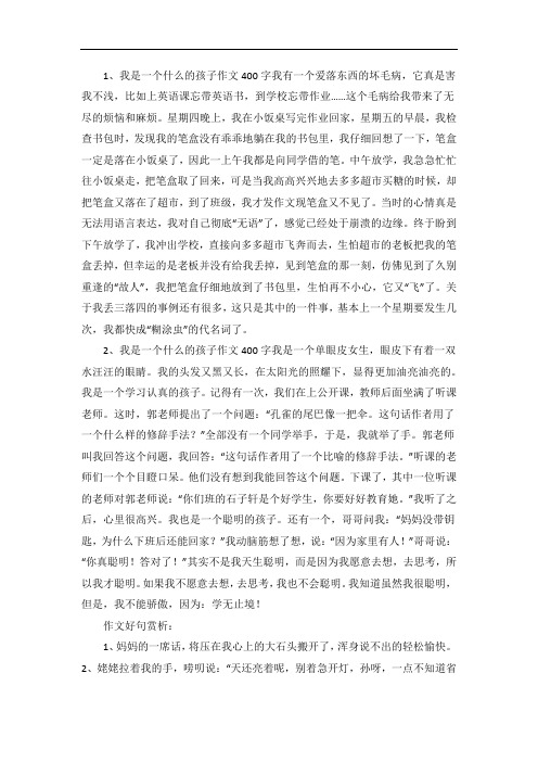 我是一个什么的孩子作文400字两篇