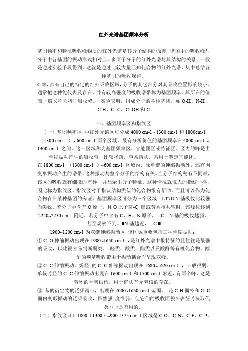 红外光谱基团频率分析