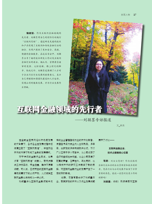 互联网金融领域的先行者—刘颖墨专访报道