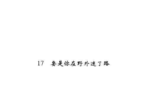 人教部编版二年级下册语文同步练习-17要是你在夜晚迷了路