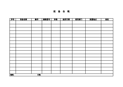 生产方面9000认证所需记录表格