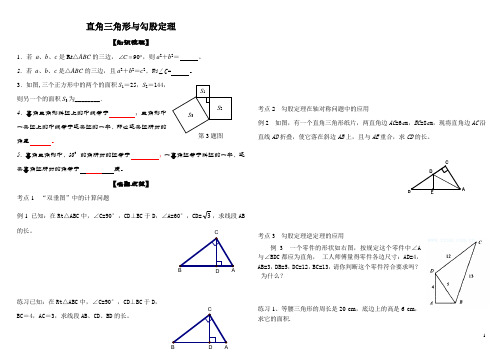 直角三角形与勾股定理考点题型及练习