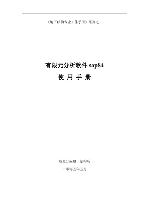 SAP84 详细教程