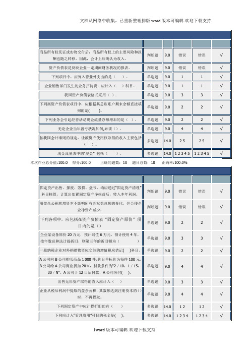 【财务】北理工网上作业1财务会计