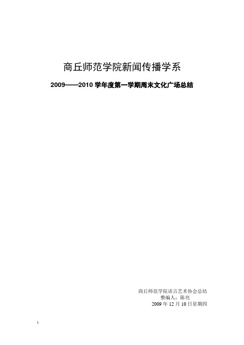 周末文化广场总结