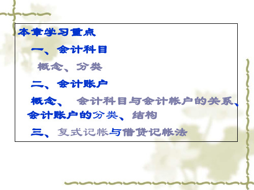 基础会计学之会计科目与账户