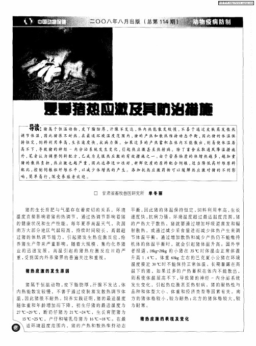 夏季猪热应激及其防治措施