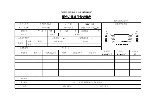 预应力管道压浆记录表