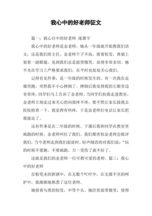 我心中的好老师征文