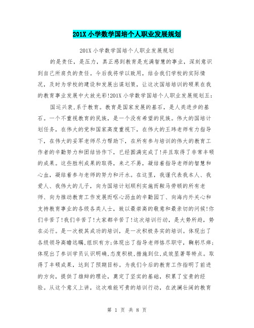 201X小学数学国培个人职业发展规划