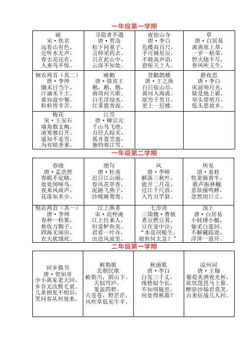 沪教版小学语文古诗名言上海