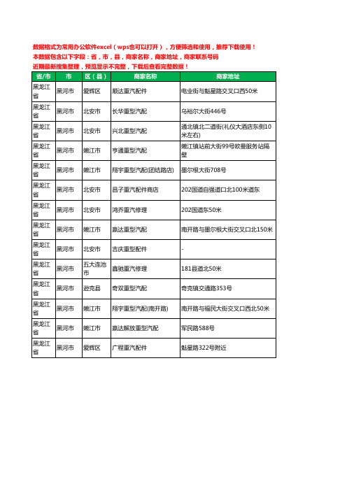 2020新版黑龙江省黑河市重汽工商企业公司商家名录名单黄页联系电话号码地址大全14家