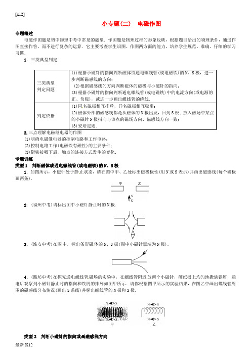 [推荐学习]九年级物理全册 第20章 电与磁 小专题(二)电磁作图试题 (新版)新人教版