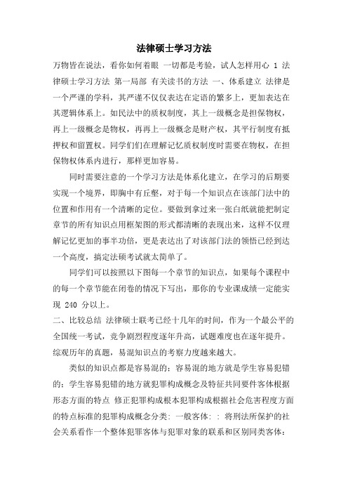 法律硕士学习方法