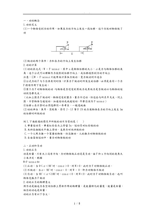 高中物理必修2功和功率汇总