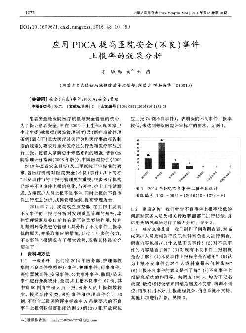 应用PDCA提高医院安全(不良)事件上报率的效果分析