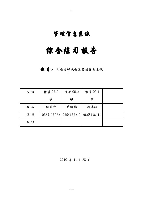 物流管理信息系统实验报告