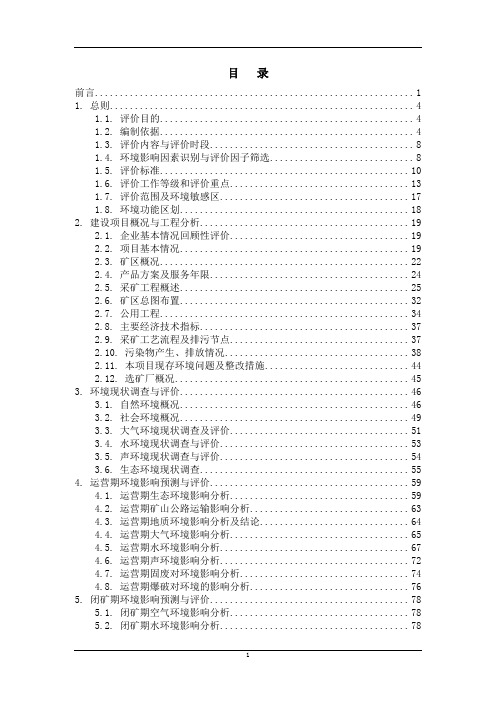 铜矿采矿项目环评报告书