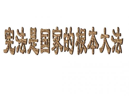 九年政治第六课第二框宪法是国家的根本大法