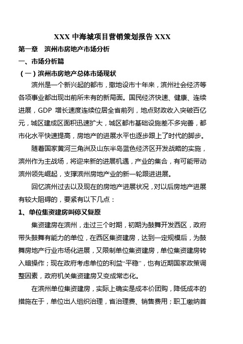 XXX中海城项目营销策划报告XXX