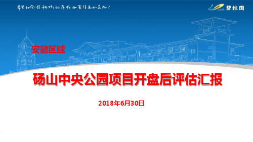 砀山碧桂园·中央公园项目开盘后评估(干货)