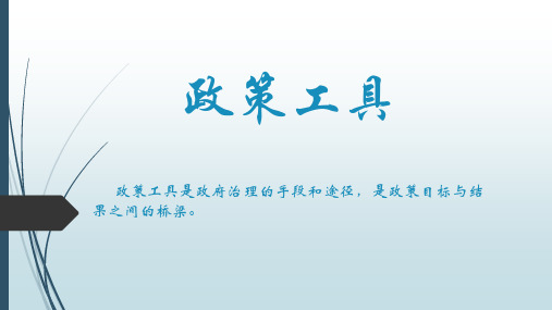 政策工具