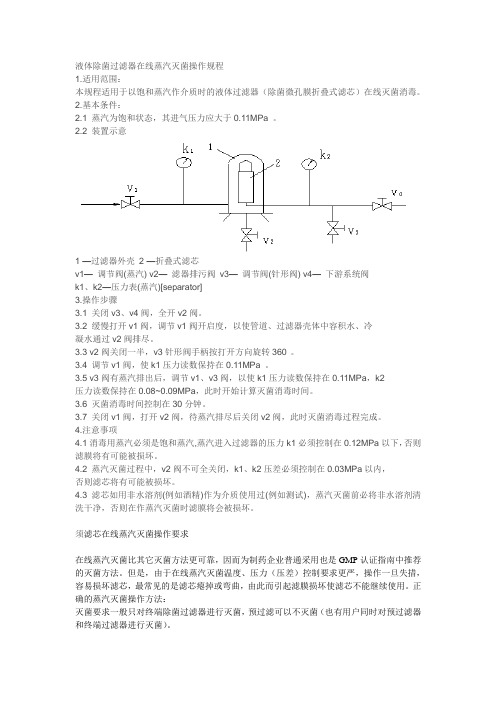 滤芯在线灭菌CIP、SIP
