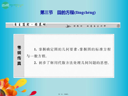 高三数学一轮复习 第八章 第三节 圆的方程课件 理 新人教A版 
