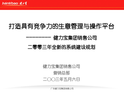 健力宝集团营销系统建设规划(1)