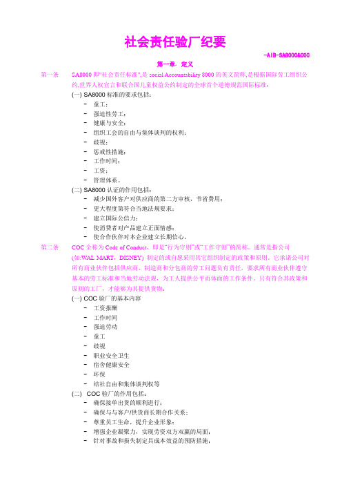 社会责任验厂纪要