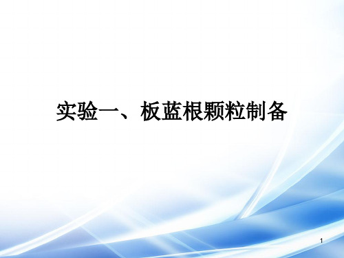板蓝根颗粒制备ppt课件
