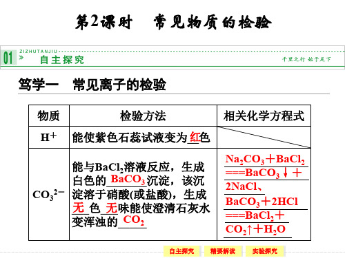 高一化学苏教版必修一1-2-2常见物质的检验精品PPT课件