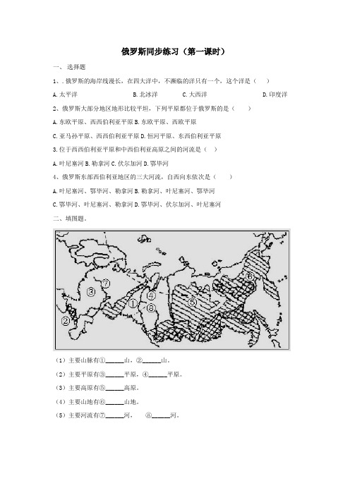 【课后作业】俄罗斯作业