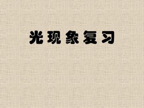 第四光现象总复习