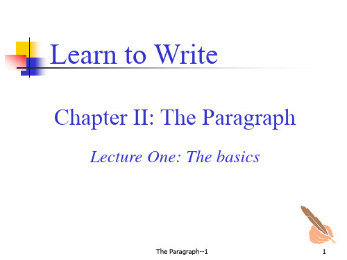Chapter II-Lecture 1(The Paragraph--The basics)1.3
