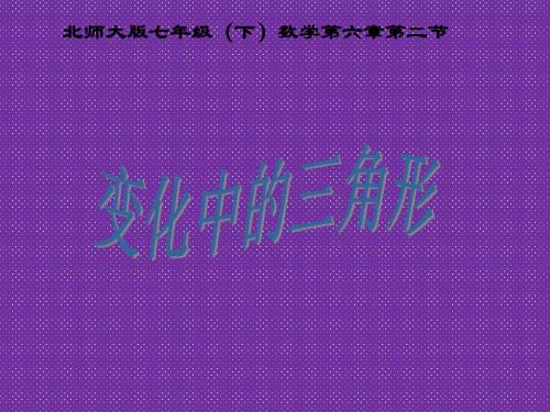 《变化中的三角形》课件2(15张PPT)(北师大版七年级下)