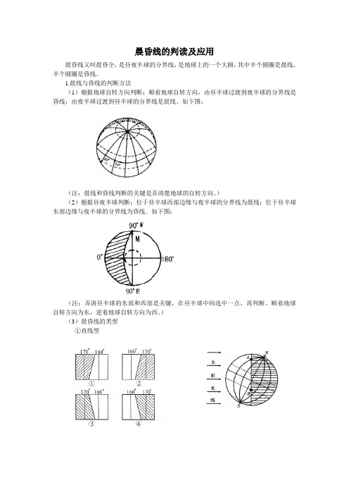 晨昏线的判读及应用