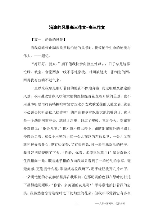 沿途的风景高三作文-高三作文