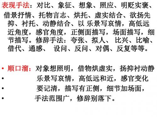 诗歌表现手法