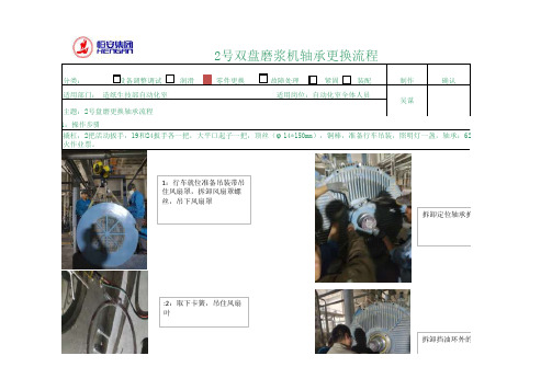 2号双盘磨浆机轴承更换流程
