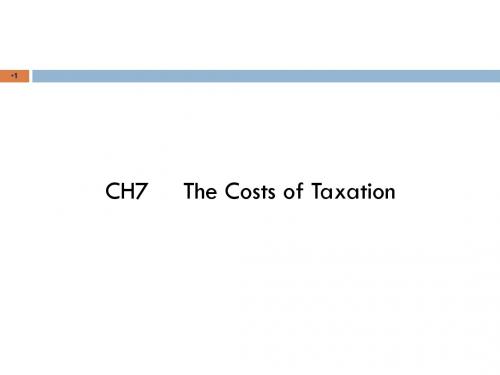 Chapter 7 The Costs of Taxation
