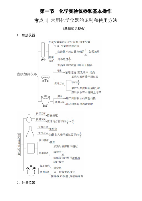 2019年人教版高考化学复习资料：《化学实验仪器和基本操作》(有答案解析)