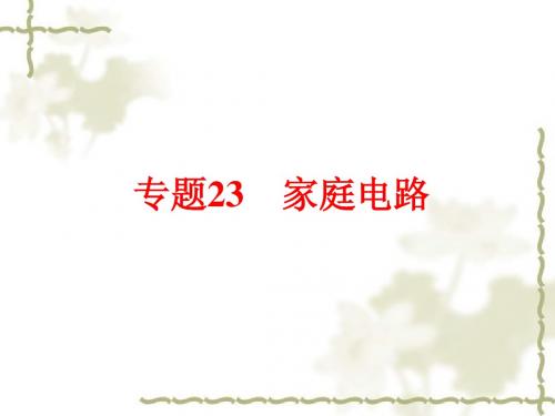 中考科学总复习：专题23《家庭电路》ppt课件