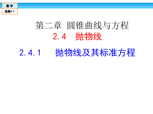 高中数学选修2-1第2章2-4抛物线课件
