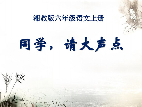 湘教版六年级语文上册《同学,请大声点》PPT课件(2篇)