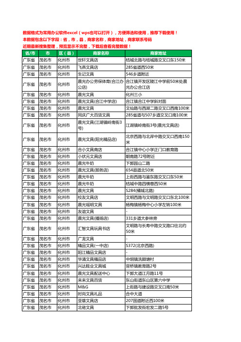 2020新版广东省茂名市化州市文具工商企业公司商家名录名单黄页联系电话号码地址大全81家