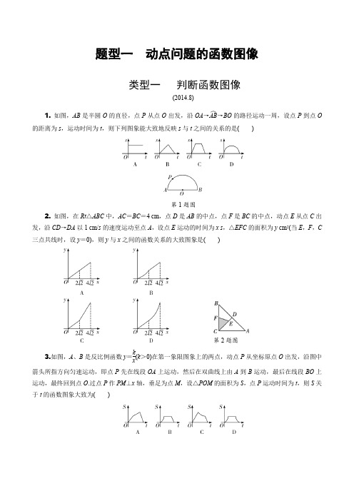 2020年浙江省中考数学题型专练一  动点问题的函数图像含答案