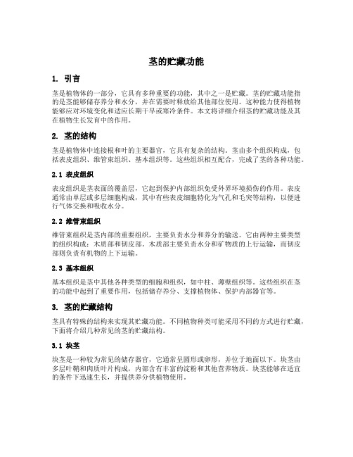 茎的贮藏功能